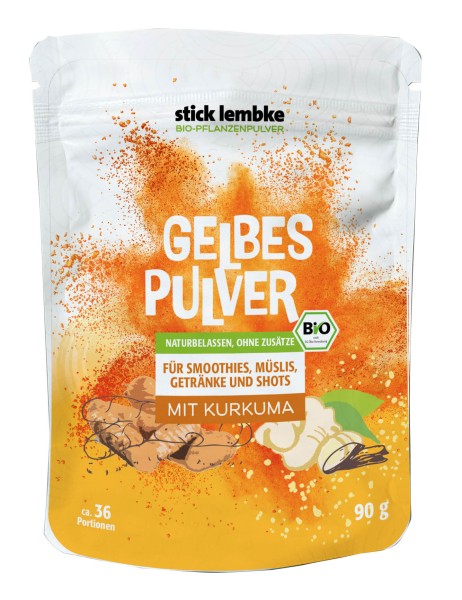 Gelbes Pulver mit Kurkuma